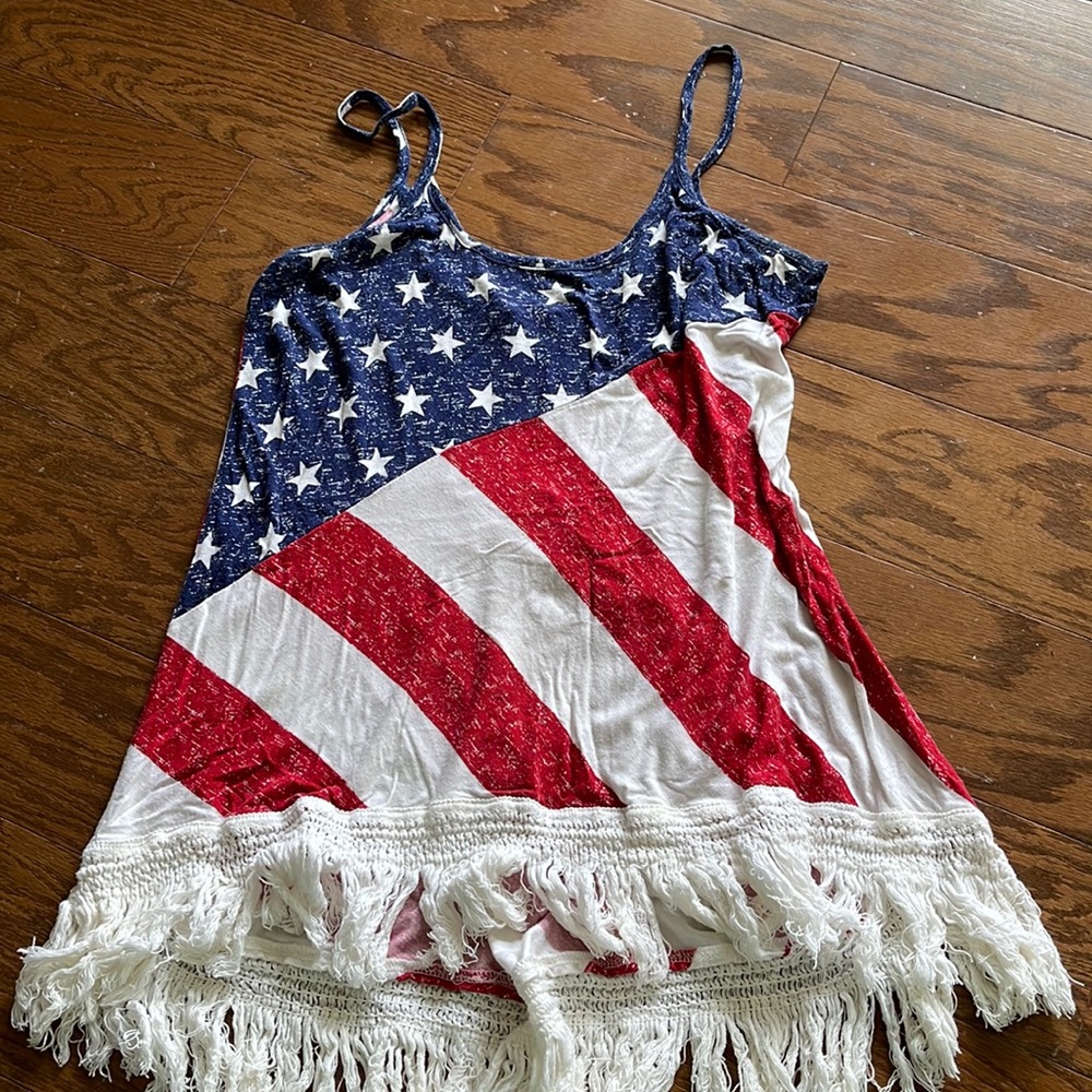High- low Americana tank top